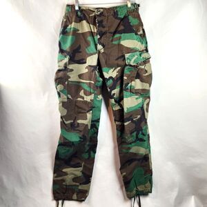 US Military Woodland Camo BDU Cargo Pants Mens Small Long 29x32 Ripstop Army